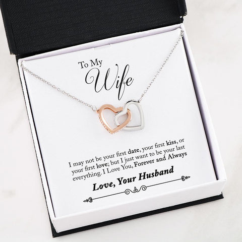 Husband to Wife First Interlocking Heart Necklace