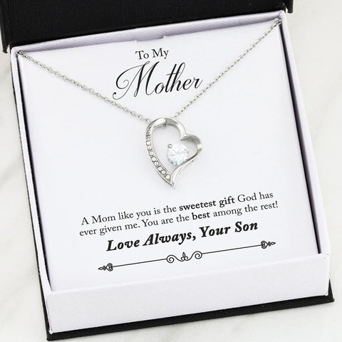 Son to Mom Best Forever Love Necklace