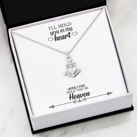 Remembrance Heart High and Low Tide Anchor Necklace
